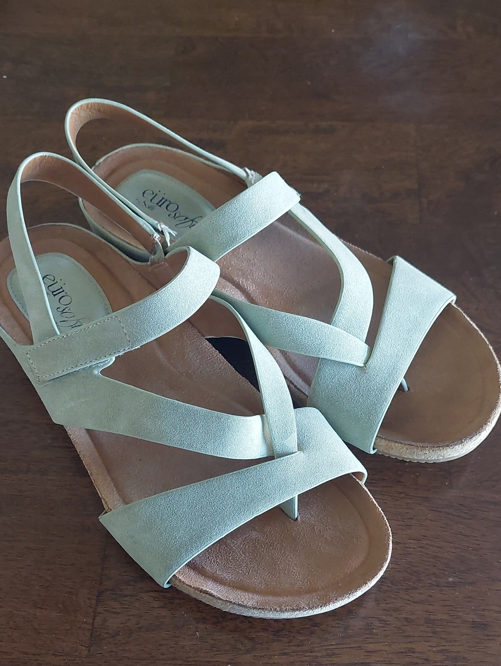 Light Green Strappy Women's Sandals-Comfortable Casual Style-Euro Soft By Sofft